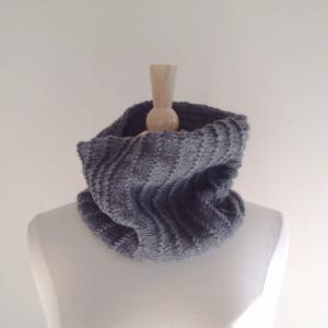 Hand Knit Cowl Scarf - Warm Winter Scarf - Circle..