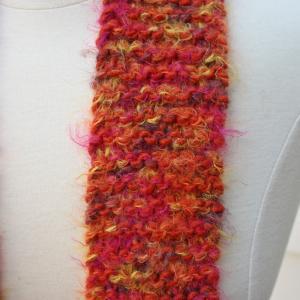 Hand Knit Skinny Scarf - Super Soft Wool Blend..