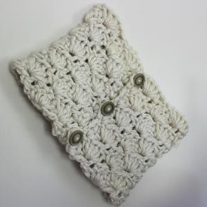 Hand Crochet Chunky Cowl Scarf - Cream Ivory White..