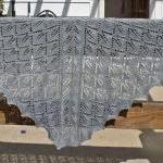 Knit Shawl Pattern - Triangle Shawl Pattern - Easy..