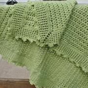 Custom Crochet Baby Blanket - green lightweight lacy