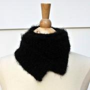 knit scarf black winter skinny soft plush warm long