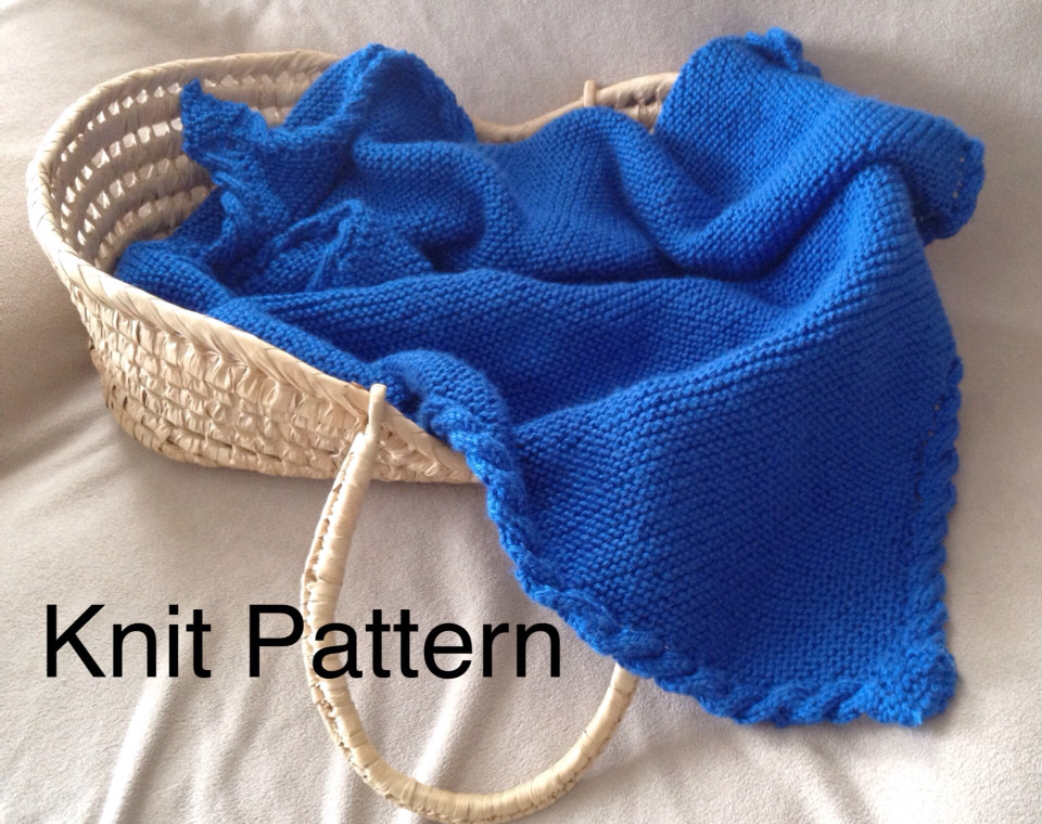 Knit Baby Blanket Pattern - Warm Baby Afghan With A Cable Border - Baby Boy Or Baby Girl - Pdf