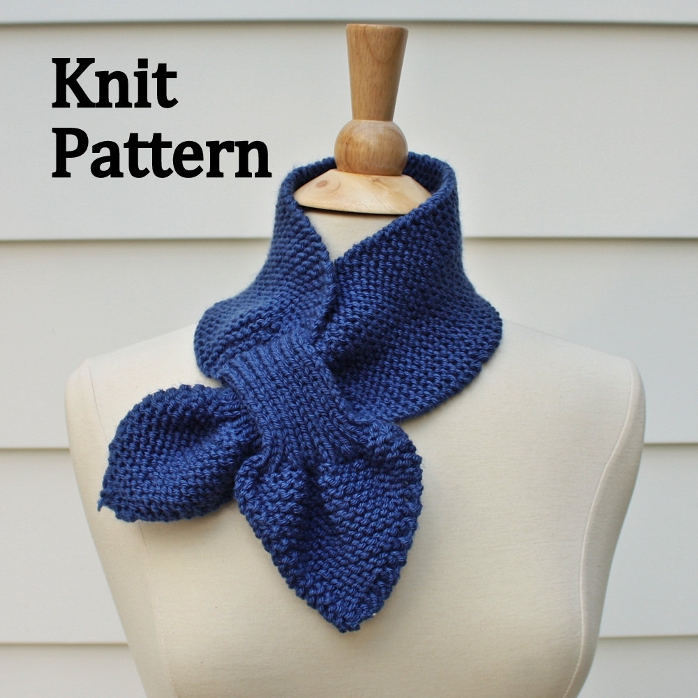 Knit Scarf Pattern - Keyhole Scarf Pattern - Unique No Slip Warm Winter Neckwarmer - Instant Download Pdf